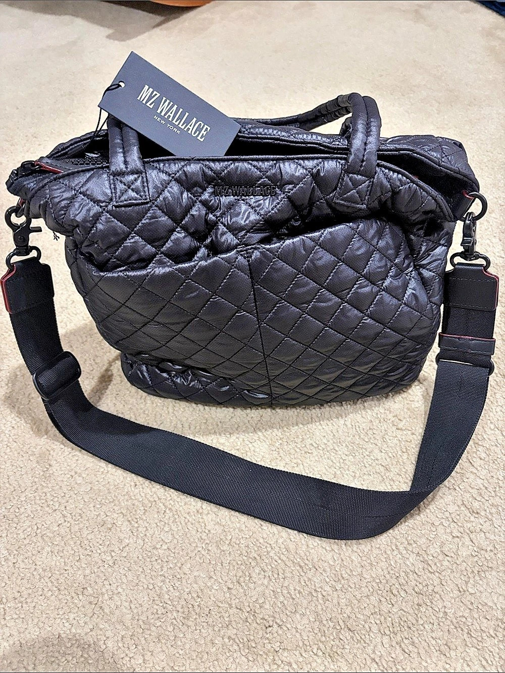 MZ Wallace Metro Quatro Quilted Tote in Black NWT